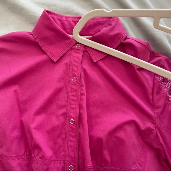 Pink Embroidered Long Sleeve Shirt - Picture 7 of 14